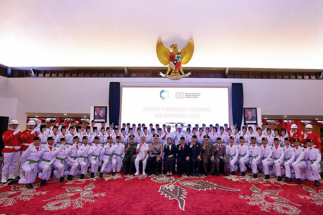 Danramil Kalipuro Hadiri Pengukuhan Paskibraka Kabupaten Banyuwangi