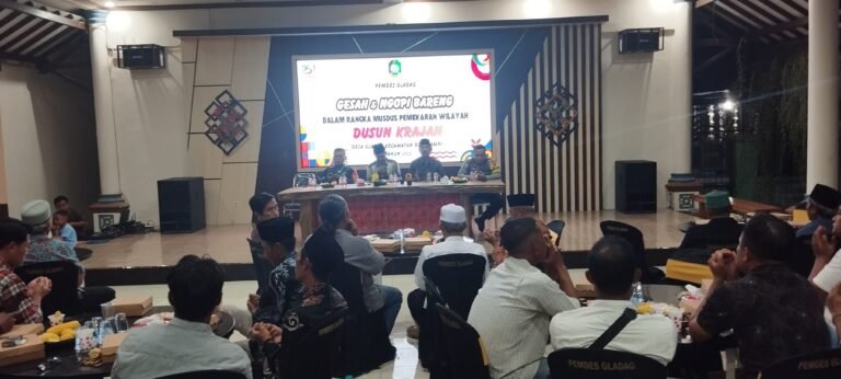 Serap Aspirasi Warga, Desa Gladag Gelar “Gesah Ngopi Bareng” Bahas Pemekaran Dusun Krajan.